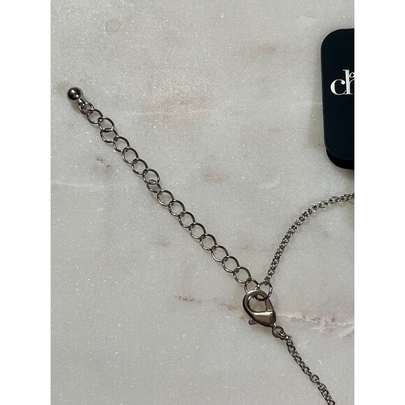Charming Charlie RSVP | NWT Silver Tone Necklace with Black Pendant - Picture 5 of 6